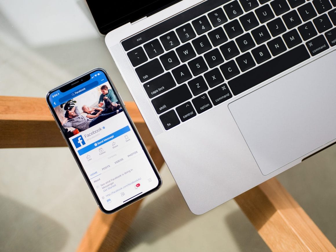 Facebook app showing remote work policies on phone