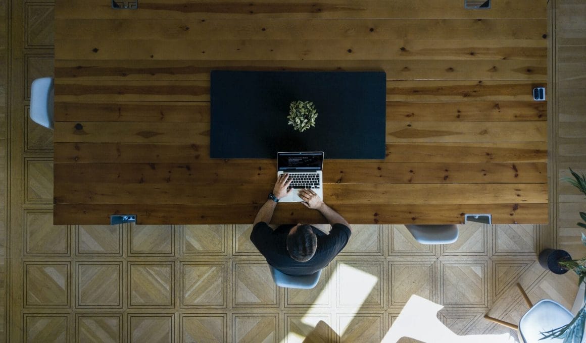 a person working in a remote working hub