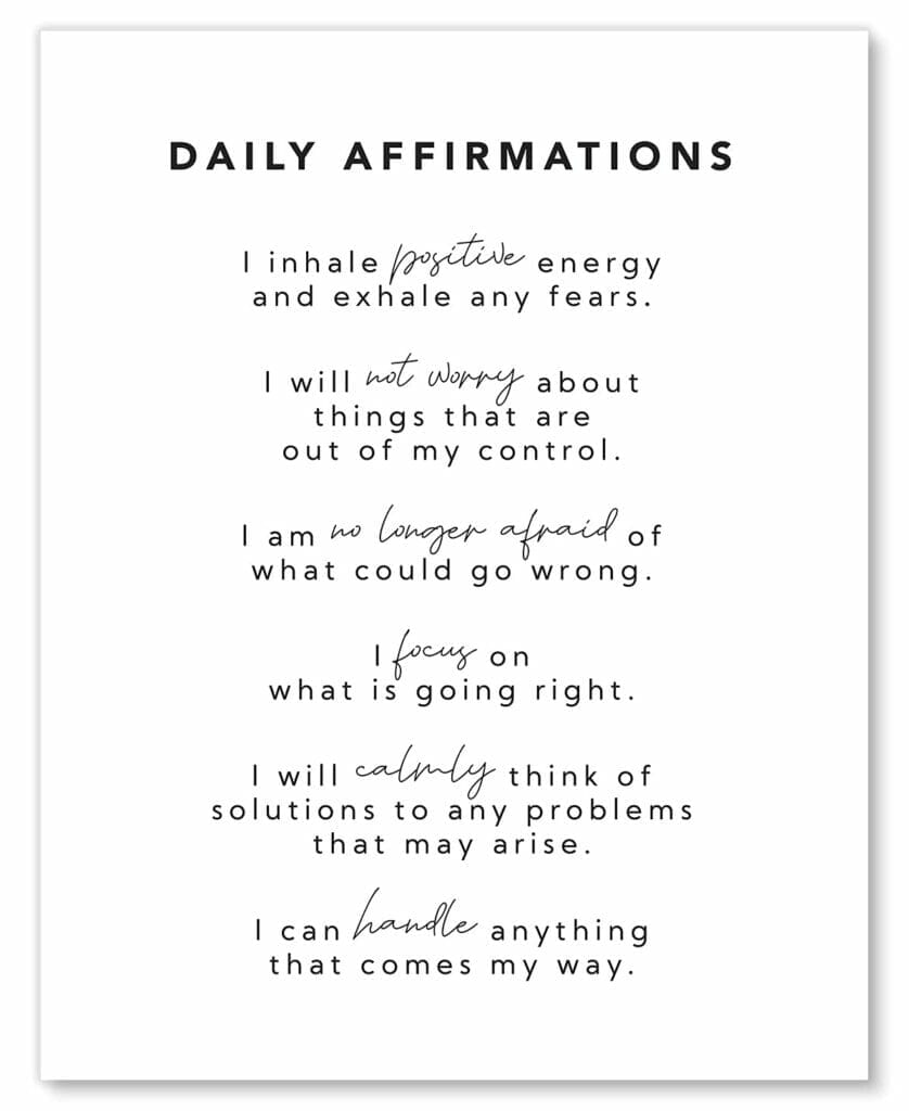 Daily affirmation poster