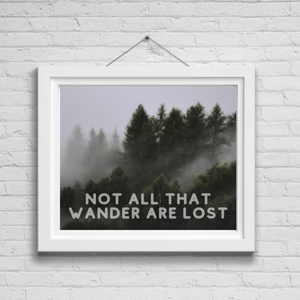 Not all that wander are lost