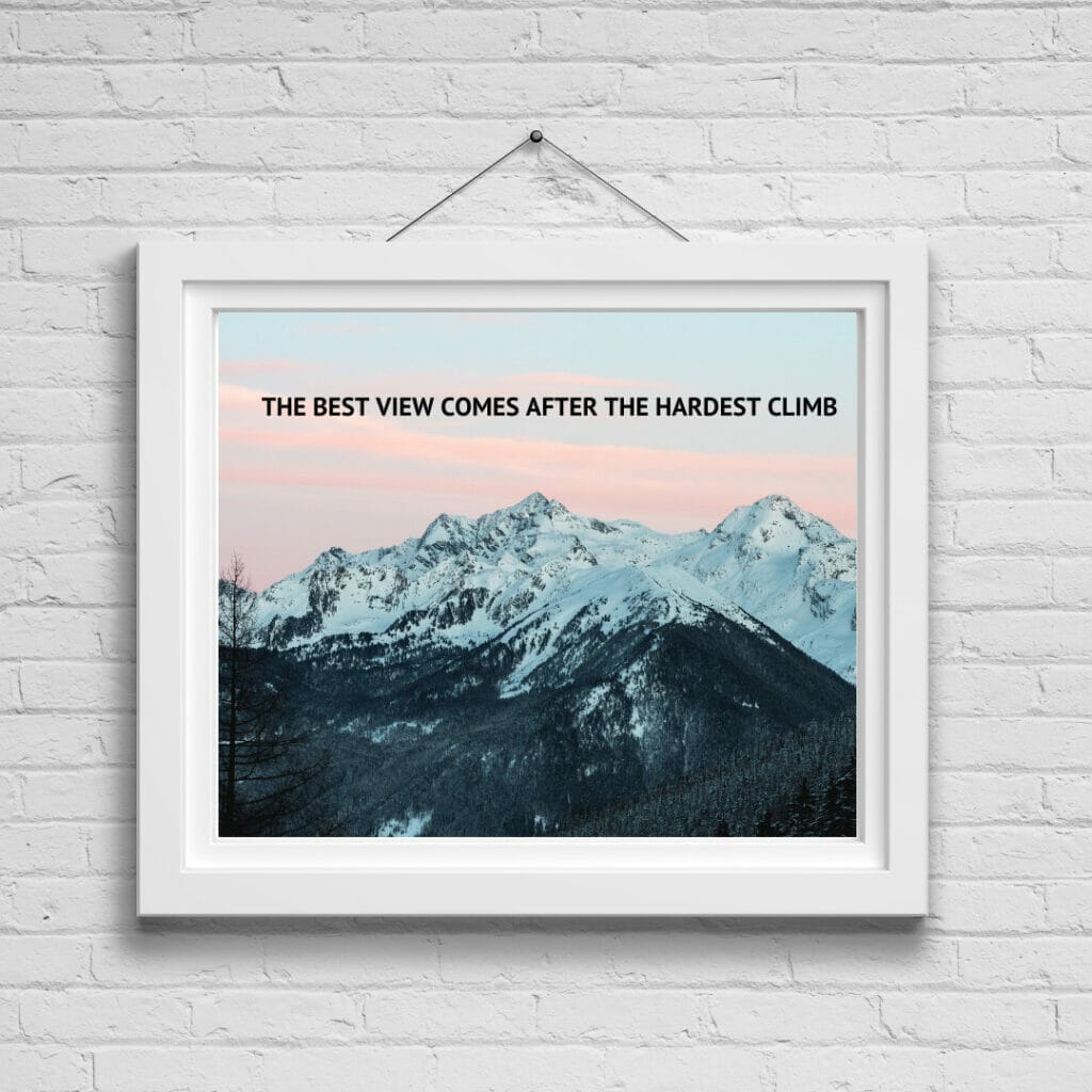 The best view comes after the hardest climb