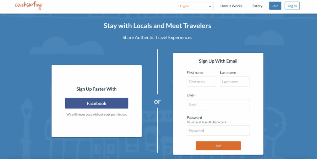 Couchsurfing app