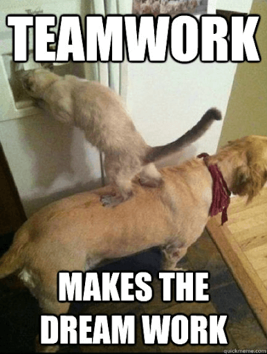 Teamwork makes the dream work meme